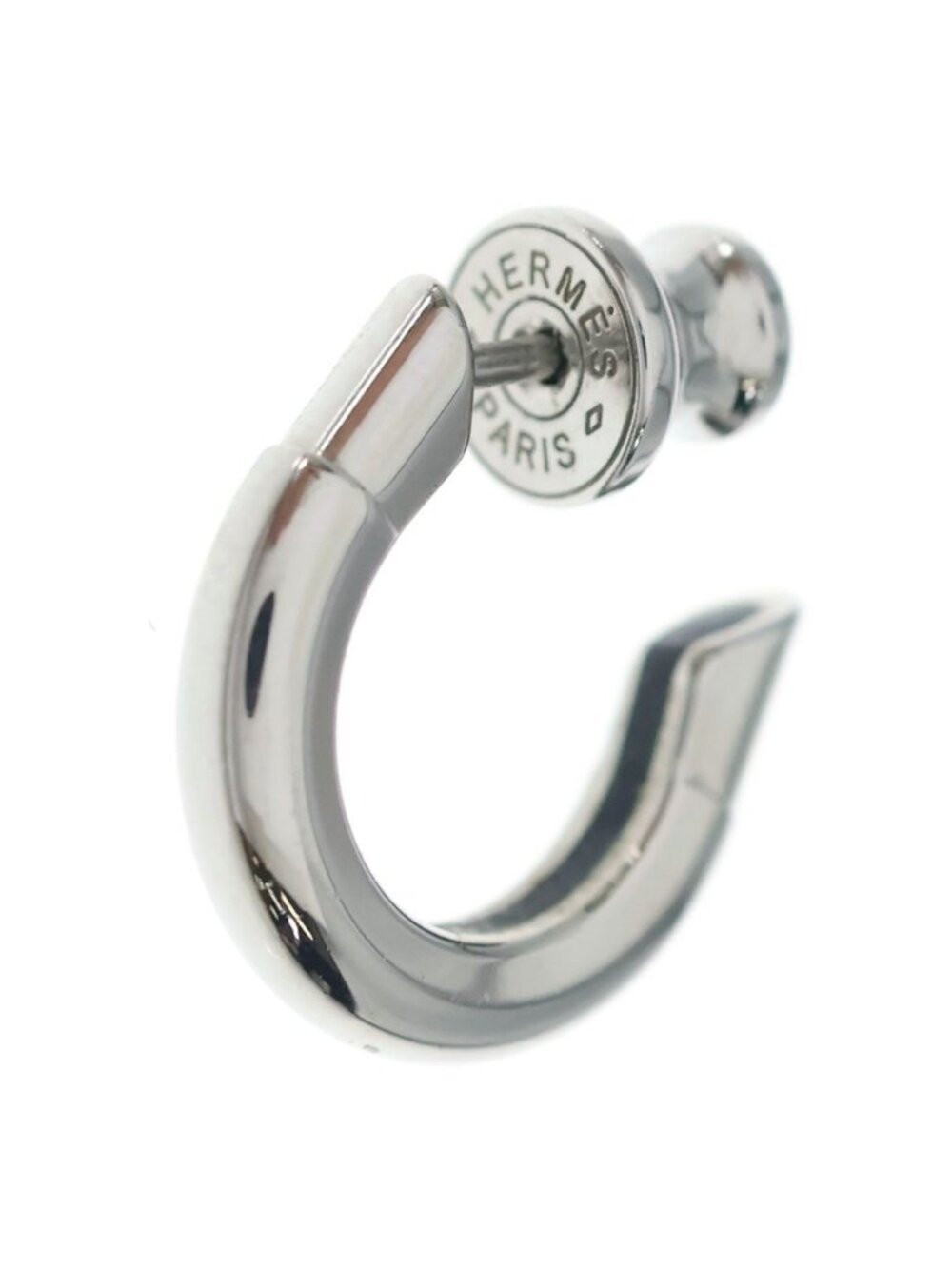 Hermes Clog Single Earrings Silver
